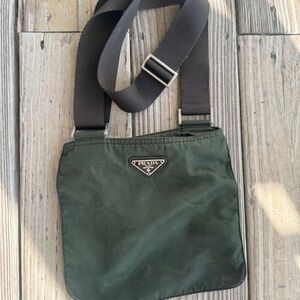 Prada Green Nylon Crossbody Bag